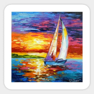 Sailboat in the sea Sticker